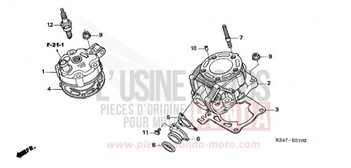 CYLINDER/CYLINDER HEAD (CR125R5-7) CR125R5 de 2005